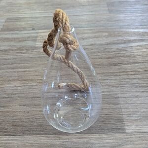 Hanging Terrarium Air Plant Clear Glass Hanging Vase with Rope